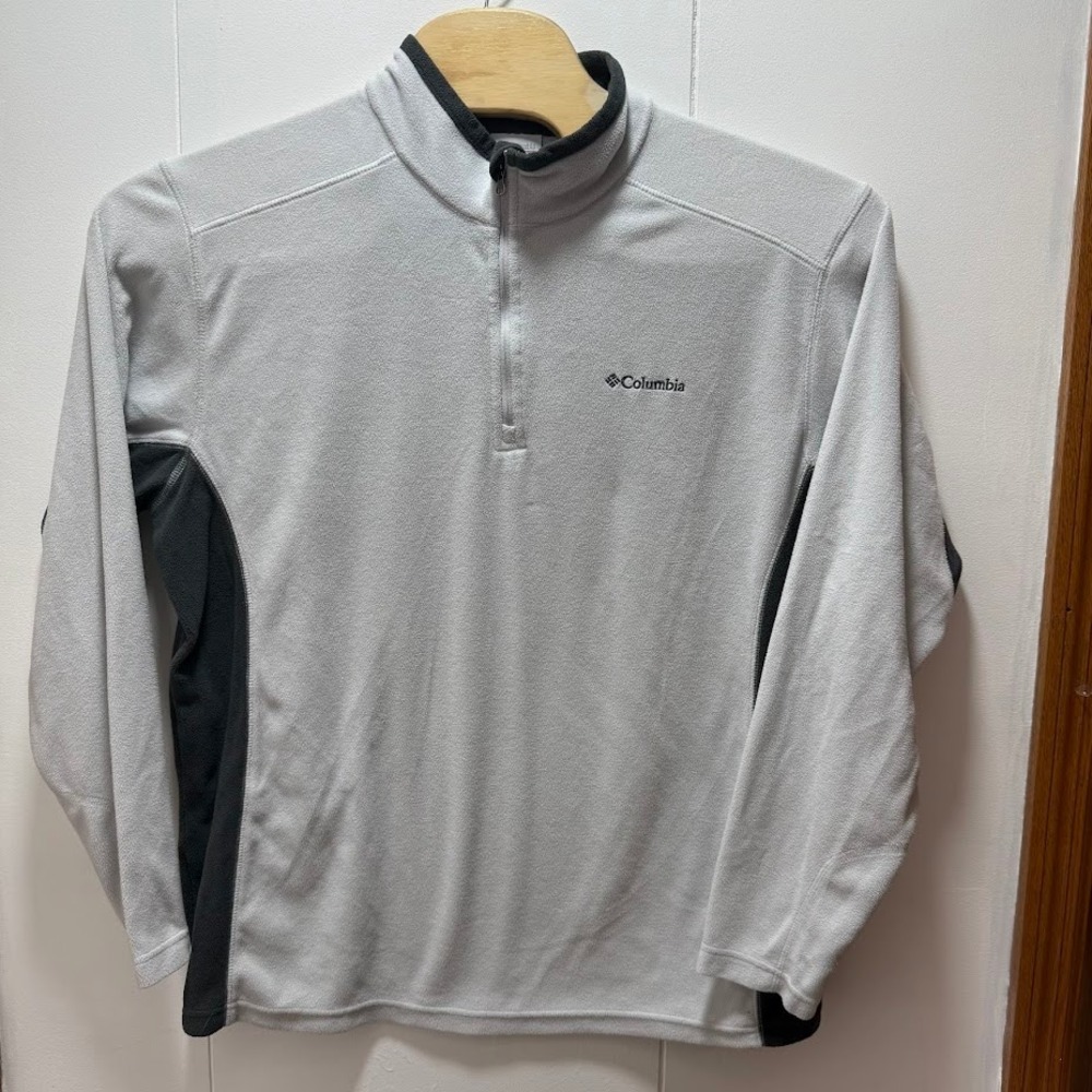 Columbia Mens Size XL Quarter Zip Fleece Pullover Gray Charcoal‎